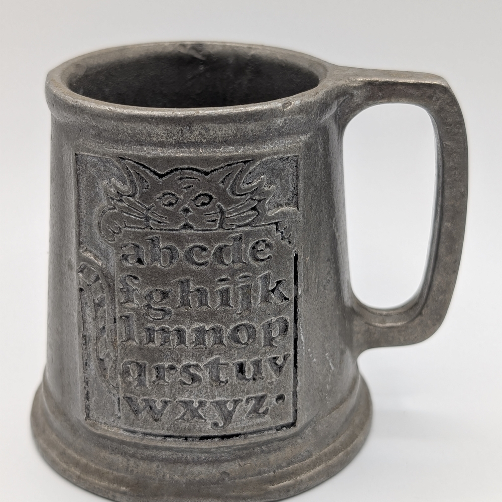 Vintage Pewter Alphabet Mug